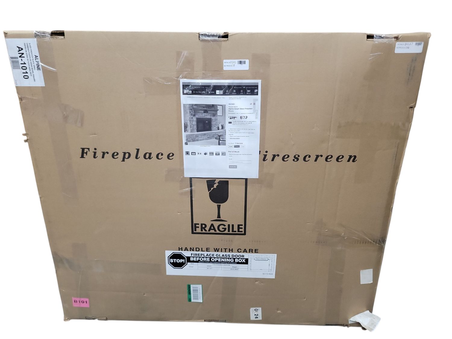 Pleasant Hearth Alpine Small Glass Fireplace Doors AN-1010