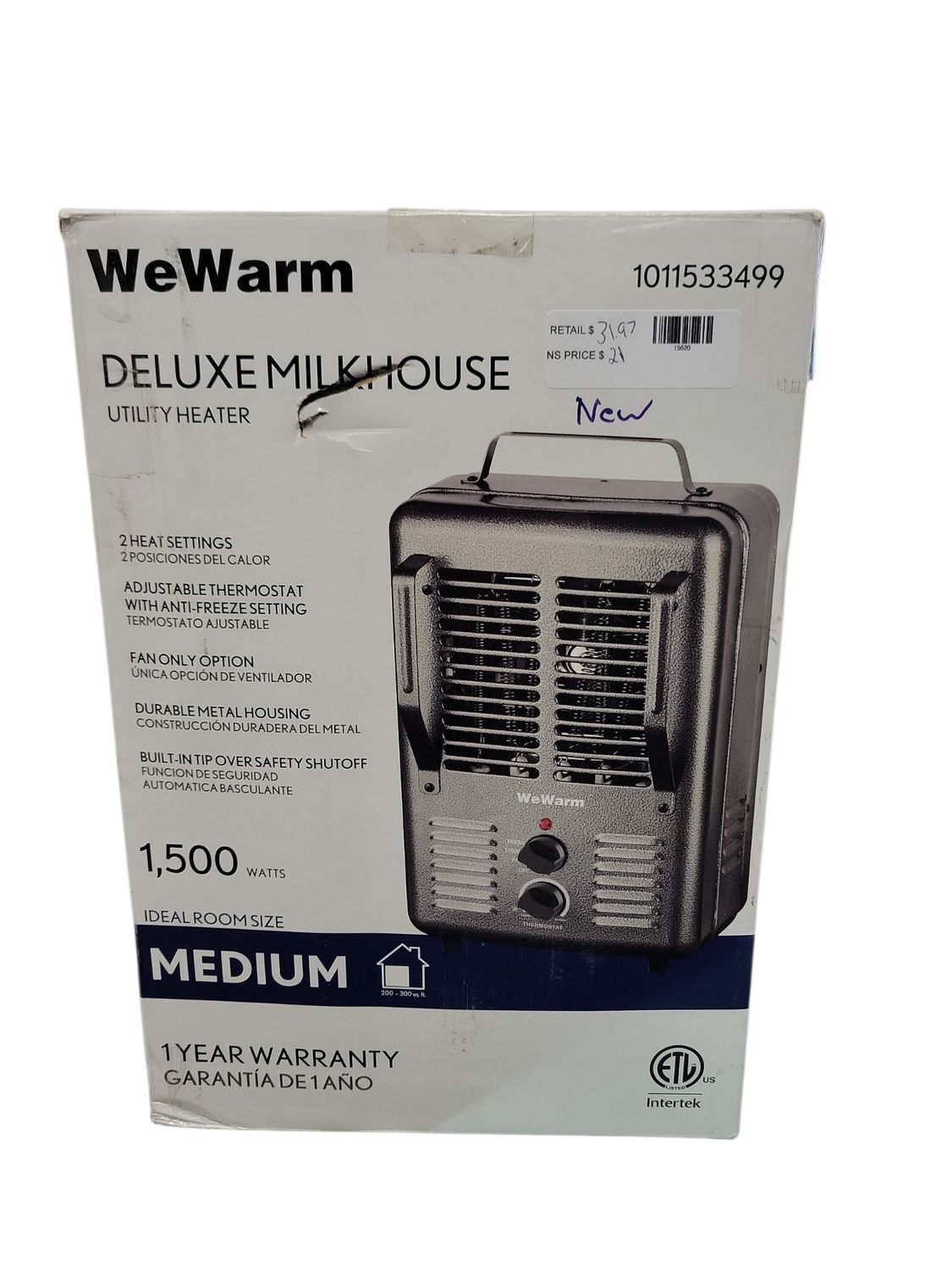 WeWarm DELUXE MILKHOUSE UTILITY HEATER HT1912 . .