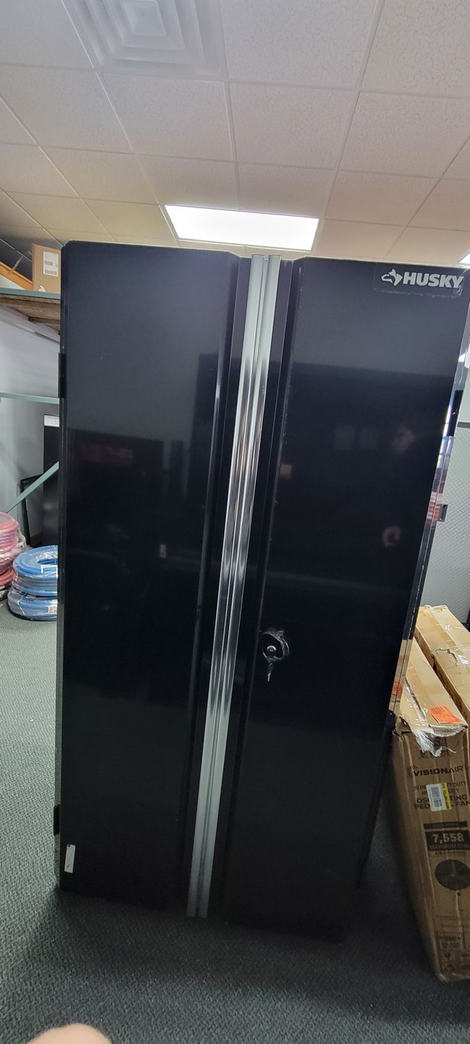 Husky Ready-to-Assemble 24-Gauge Steel Garage Gear Cabinet in Black (36.6 in. W x 72 in. H x 24 in. D G3624W-US .