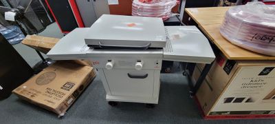 LOCO Series II 26 in. 2-Burner Digital Propane SmartTemp Flat Top Grill / Griddle in Chalk Finish with Enclosed Cart and Hood 2023050165