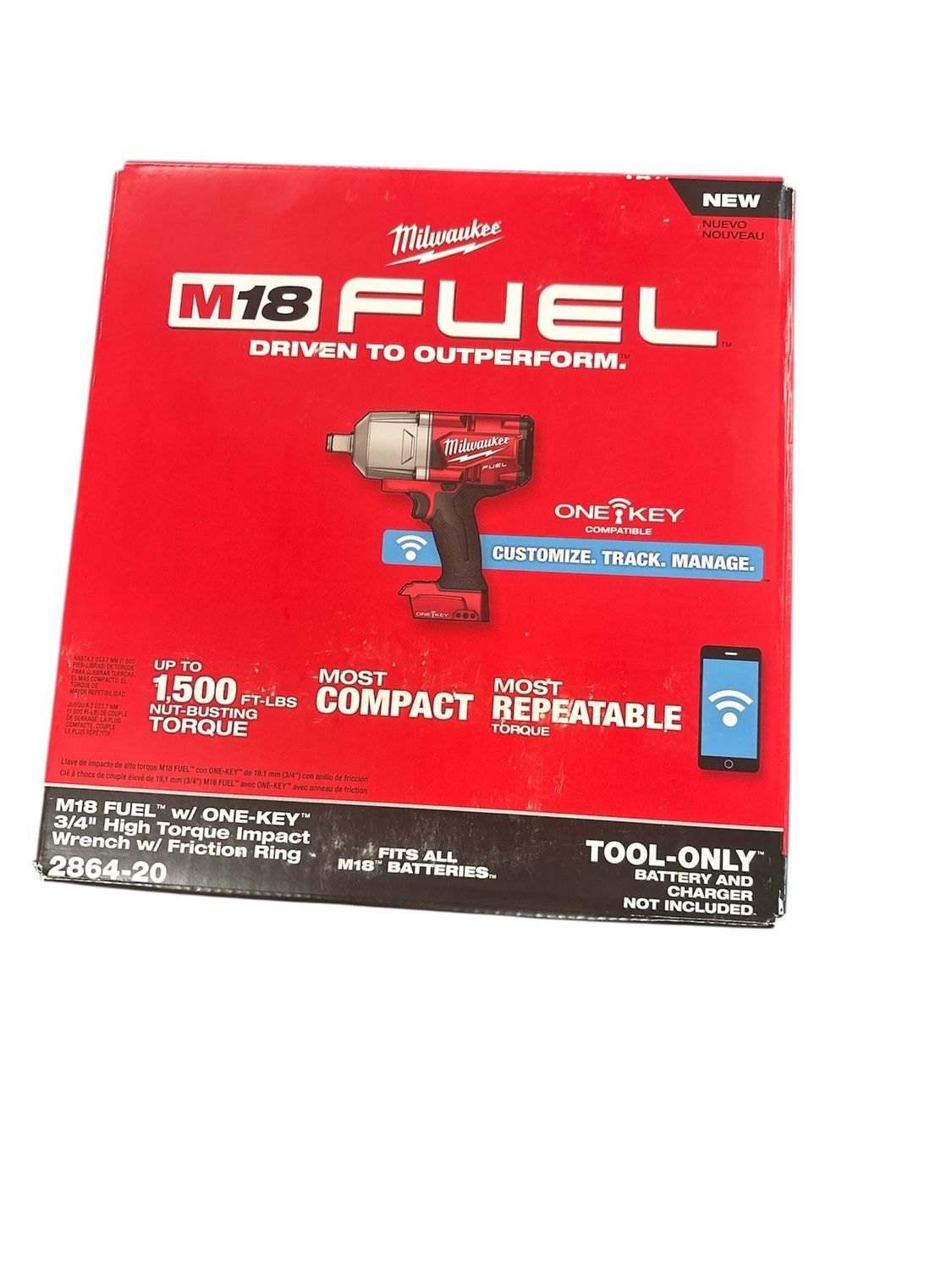 Milwaukee M18 FUEL ONE-KEY 18V Lithium-Ion Brushless Cordless 3/4 in. Impact Wrench with Friction Ring (Tool-Only) 2864-20 .