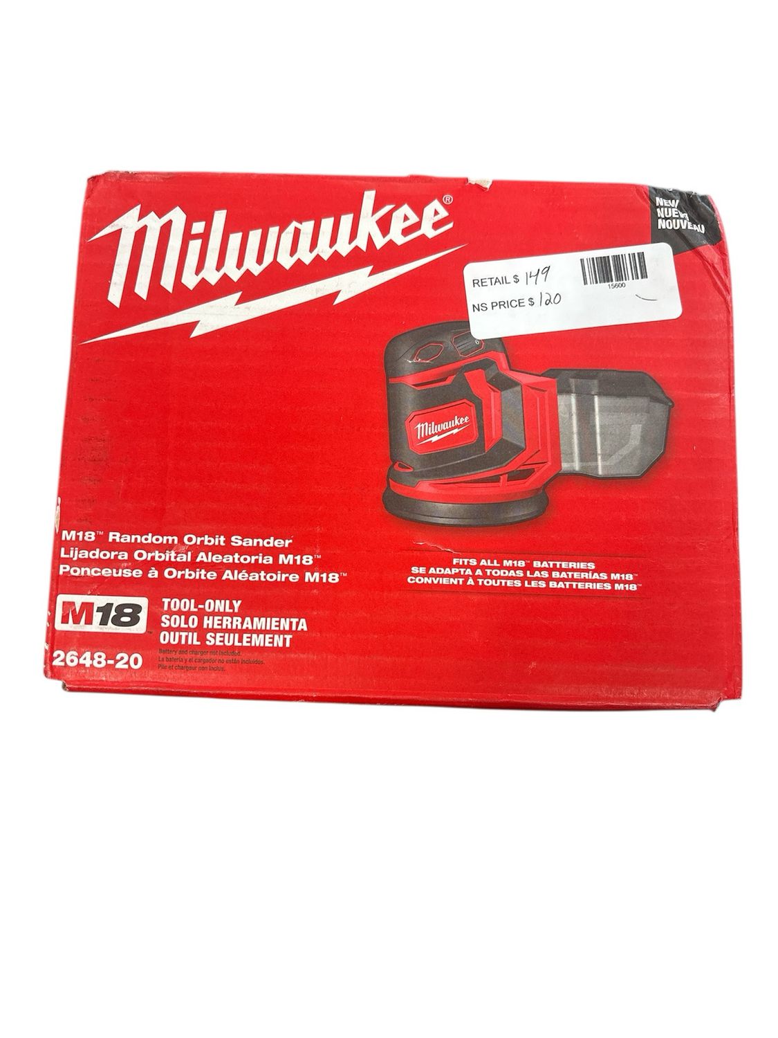 Milwaukee M18 18V Lithium-Ion Cordless 5 in. Random Orbit Sander (Tool-Only) 2648-20  .