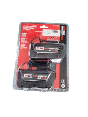 Milwaukee M18 18-Volt Lithium-Ion XC Extended Capacity 5.0 Ah Battery Pack (2-Pack) 48-11-1852