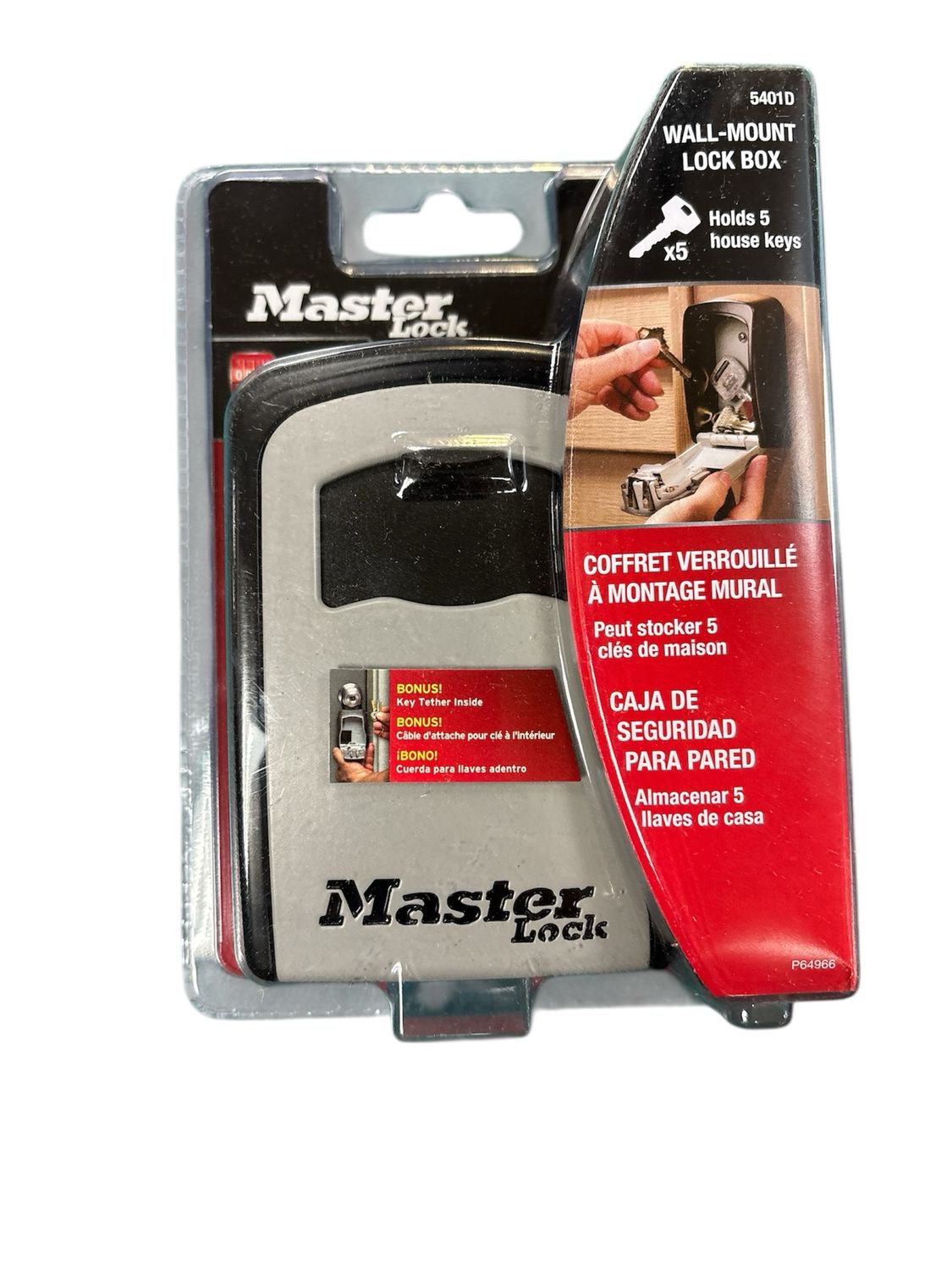 Master Lock Lock Box, Resettable Combination Dials with Tether (Bundle Pack) 5401THRDHC