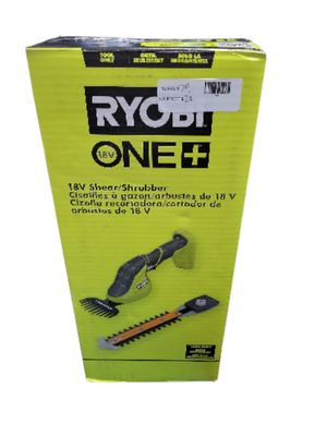 RYOBI ONE+ 18V Cordless Grass Shear and Shrubber Trimmer (Tool Only) P2908BTL  .
