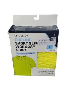 Mission Unisex Large Hi Vis Yellow Cooling Short Sleeve Performance Shirt M111HV04