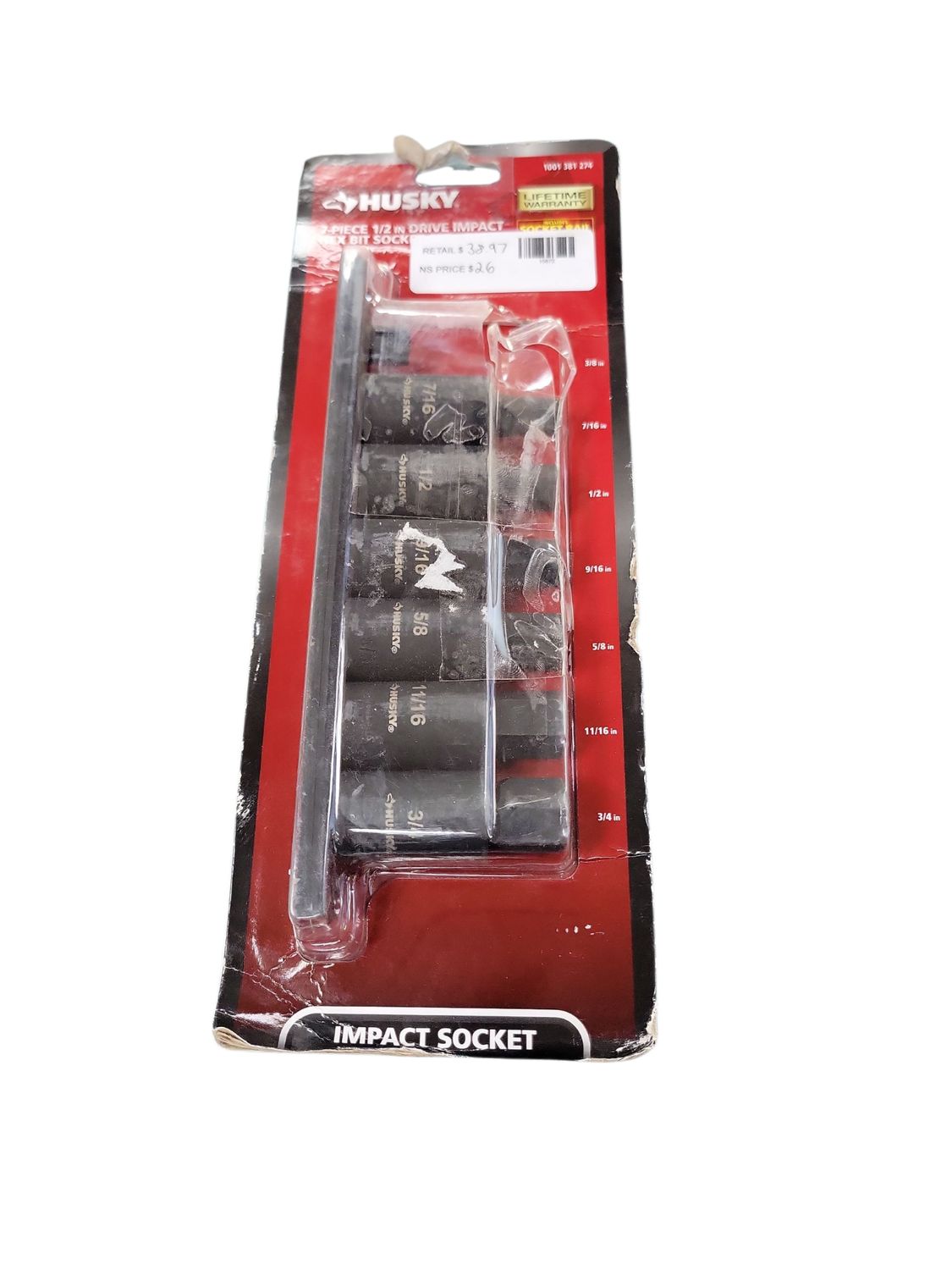 Husky 1/2 in. Drive Hex Bit Impact Socket Set SAE (7-Piece) H2DSAEHBI7PC .