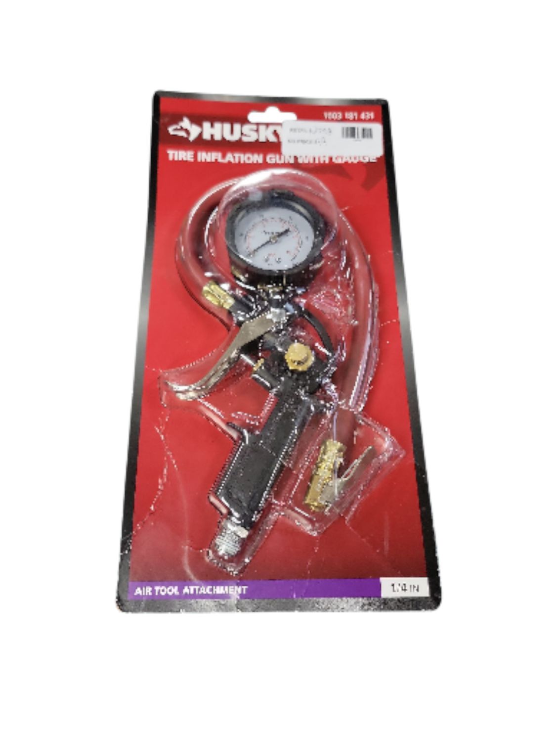 Husky Tire Inflation Gun Air Chuck with Pressure Gauge HKATA091015