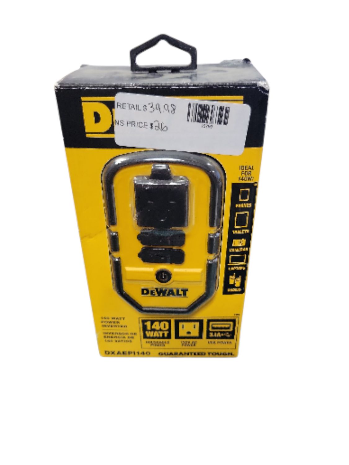DEWALT 140-Watt Portable Car Power Inverter with Dual USB Ports DXAEPI140 .