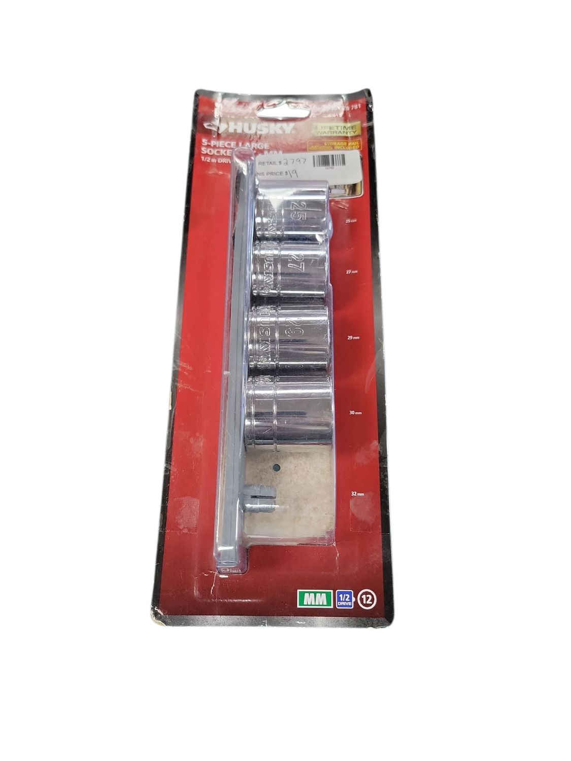 Husky 1/2 in. Drive Metric Large Socket Set (5-Piece) H2DMM5PC