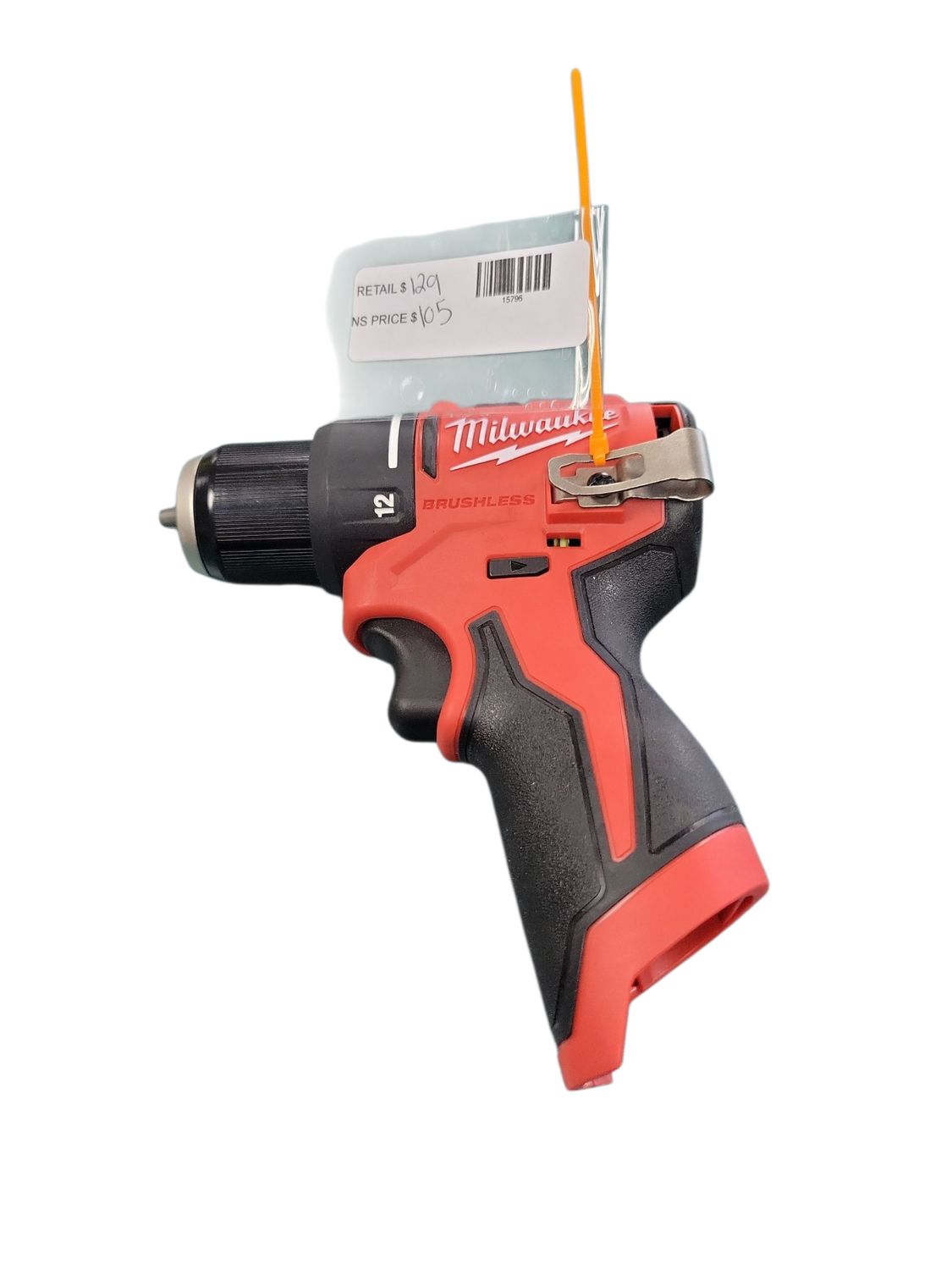 Milwaukee M12 12V Lithium-Ion Subcompact Brushless Cordless 3/8 in. Drill Driver (Tool-Only) 3401-20 .