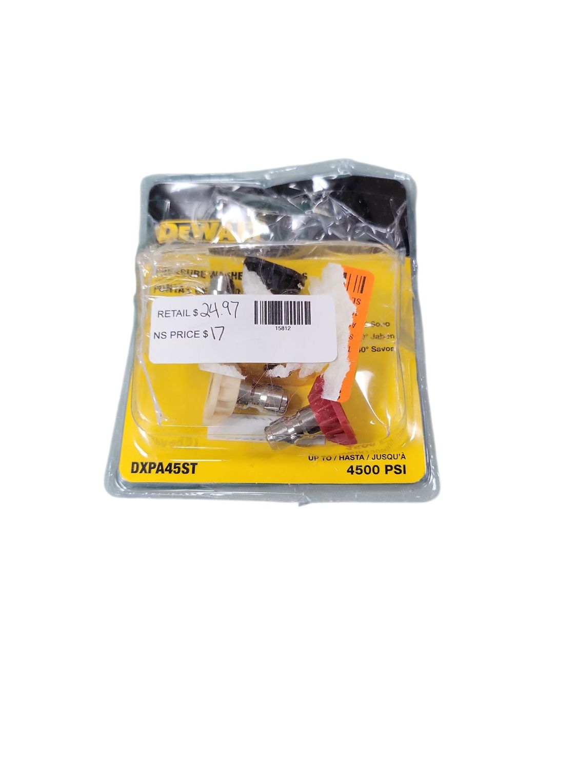 DEWALT Replacement Spray Nozzles with 1/4 in. QC Connections for Hot/Cold Water 4500 PSI Pressure Washers DXPA45ST  .