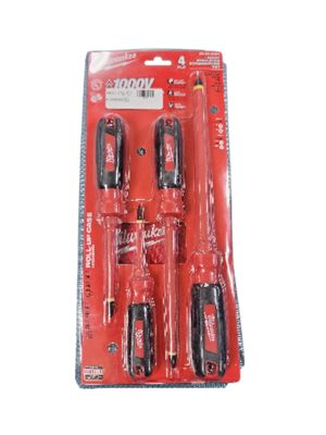 Milwaukee 1000-Volt Insulated Screwdriver Set and Pouch (4-Piece) 48-22-2204