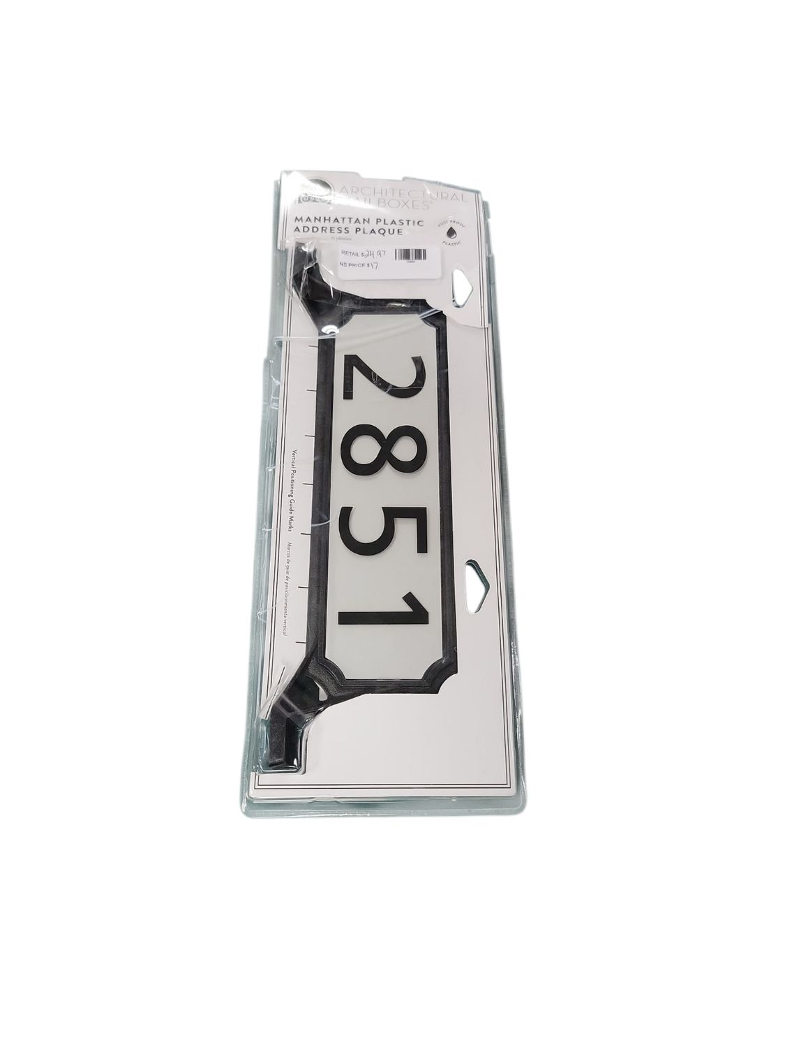 Architectural Mailboxes Manhattan Address Plaque Black 3460B-10