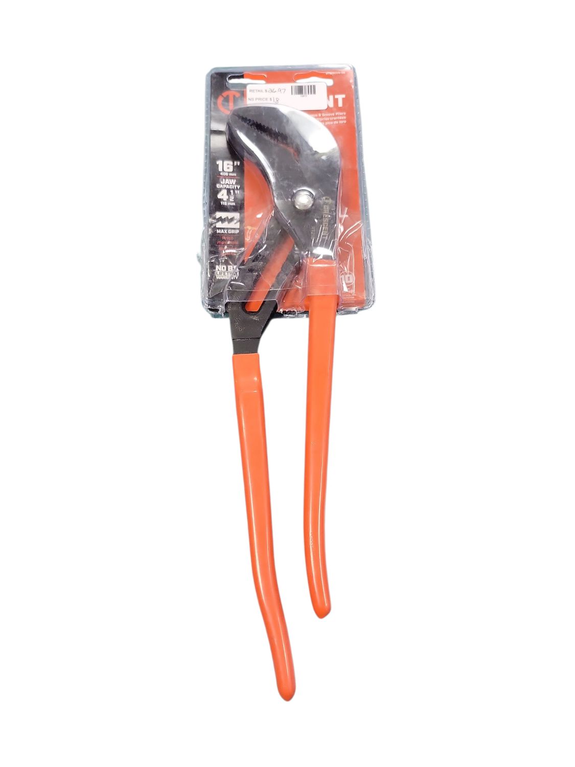 Crescent 16 in. Straight Jaw Black Oxide Tongue and Groove Pliers with Dipped Grips RT216CVN-06  .