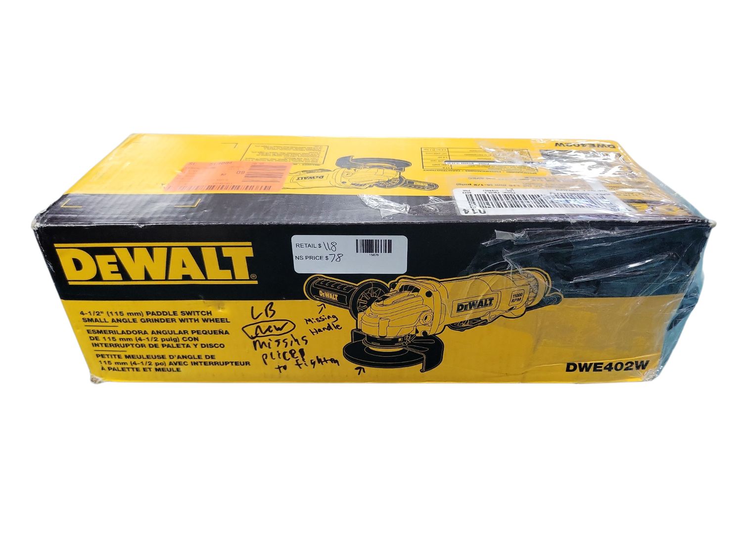 DEWALT 11 Amp Corded 4.5 in. Small Angle Grinder DWE402W  .