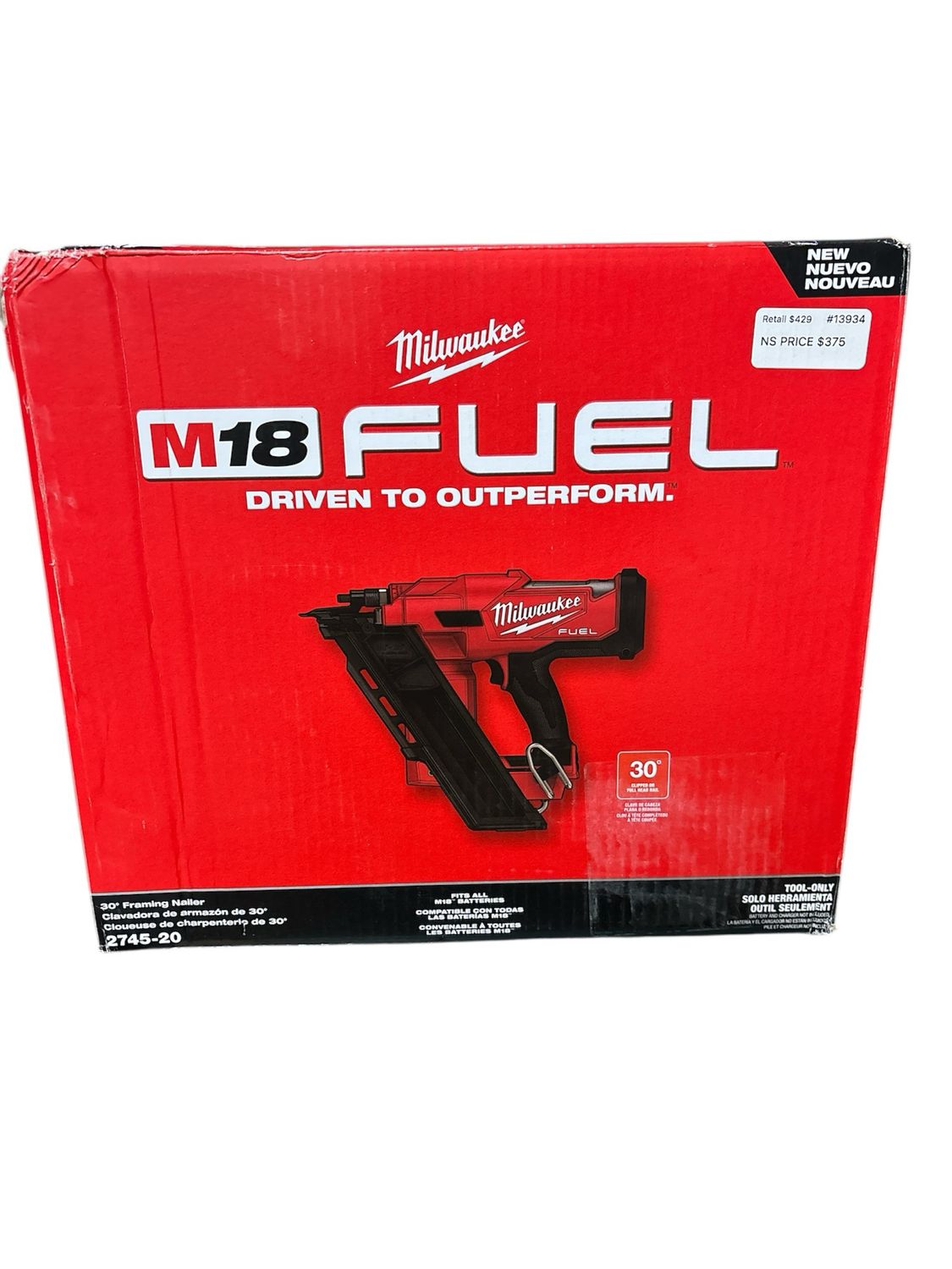 Milwaukee M18 FUEL 3-1/2 in. 18-Volt 30-Degree Lithium-Ion Brushless Cordless Framing Nailer (Tool-Only) 2745-20 .