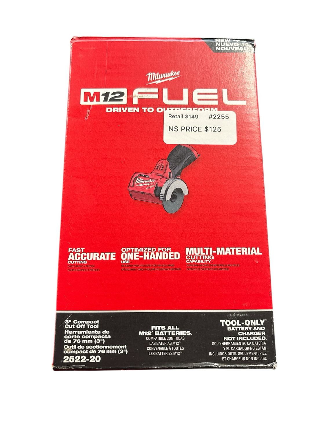 Milwaukee M12 FUEL 12V Lithium-Ion Brushless Cordless 3 in. Cut Off Saw (Tool-Only) 2522-20 .