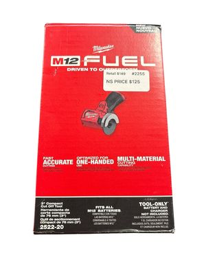Milwaukee M12 FUEL 12V Lithium-Ion Brushless Cordless 3 in. Cut Off Saw (Tool-Only) 2522-20 .