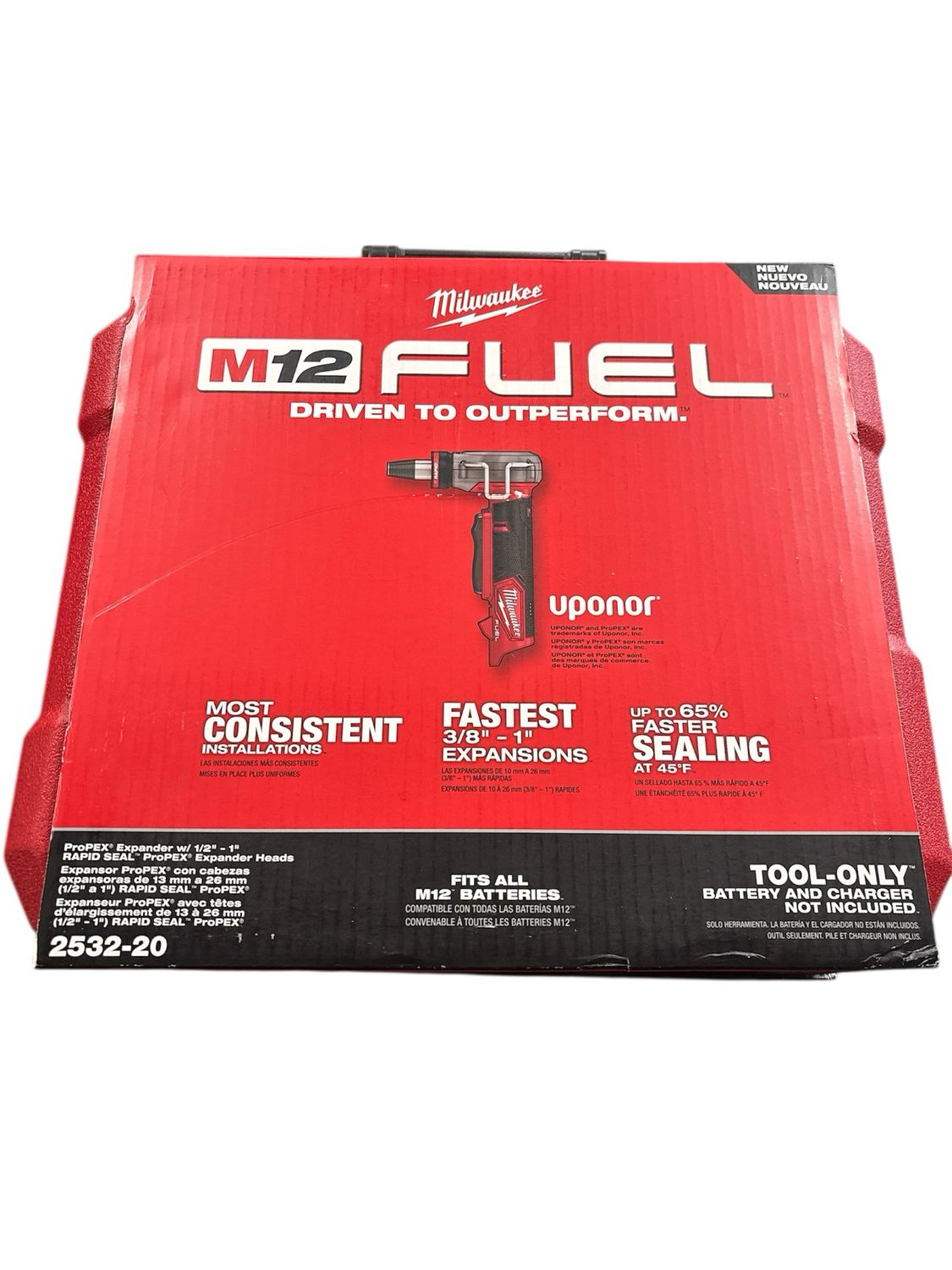 Milwaukee M12 FUEL ProPEX Expander Tool with 1/2 in. - 1 in. RAPID SEAL ProPEX Expander Heads 2532-20