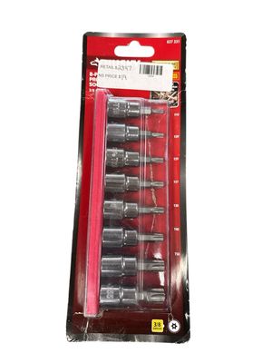 Husky 3/8 in. Drive Tamper Proof Torx Bit Socket Set (8-Piece) HTPTXBS8PCSR  .
