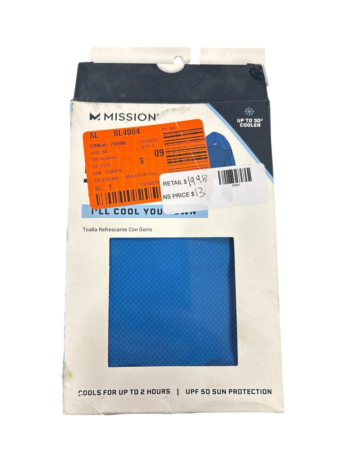 Mission 1-Size Fits Most Cooling Hoodie-Blue 5482