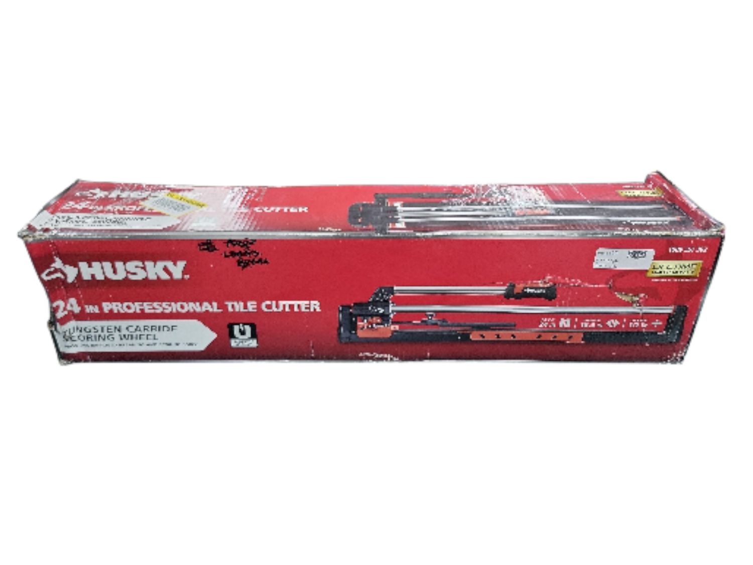 Husky 24 in. Tile Cutter with Tungsten Carbide Blade and Adjustable Gauge JHD600   .