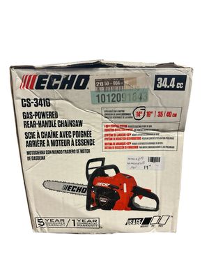 ECHO 14 in. 34.4 cc Gas 2-Stroke Rear Handle Chainsaw with Automatic Chain Oiler CS-3410-14