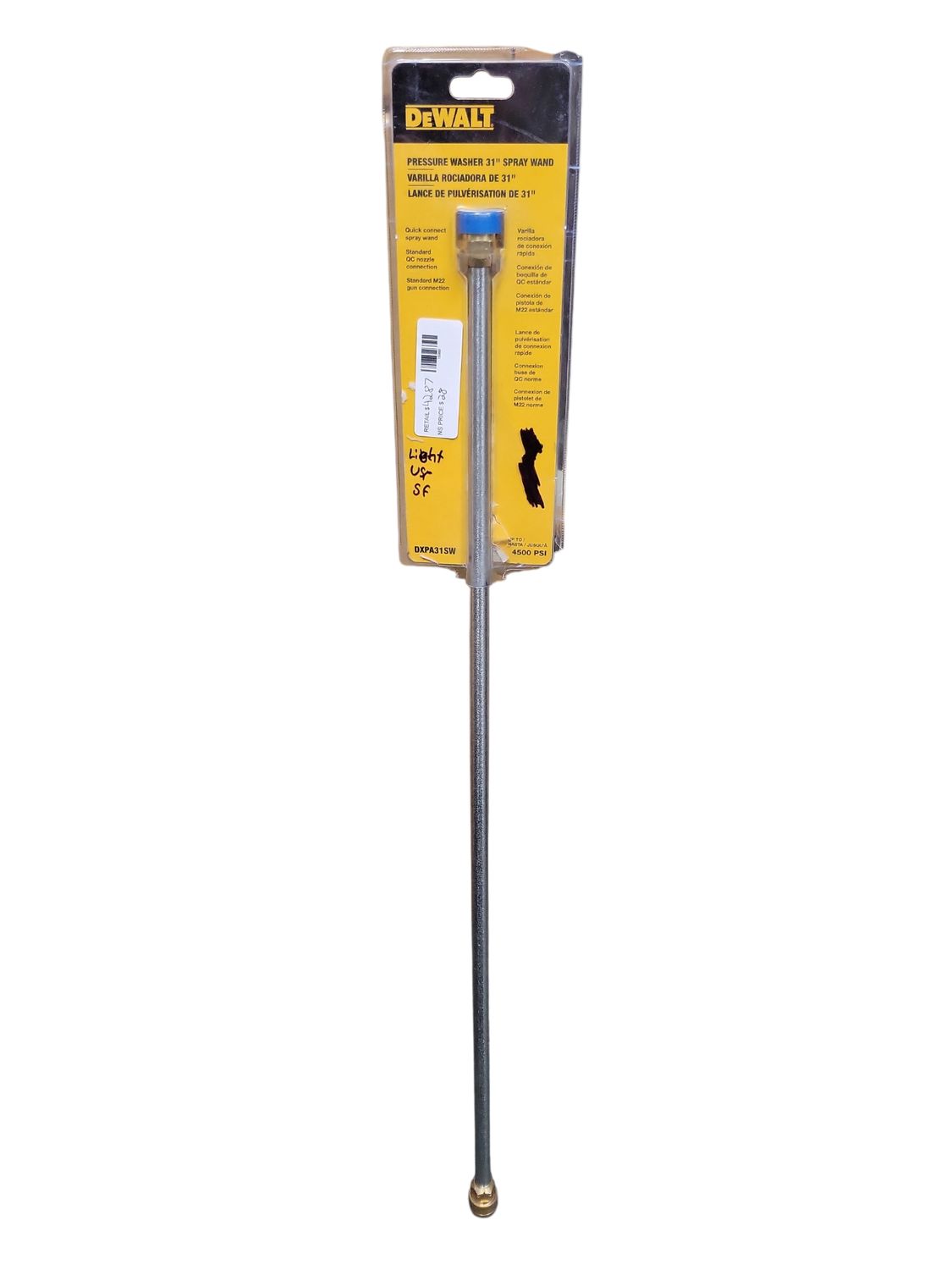 DEWALT Universal 31 in. Pressure Washer Extension Spray Wand for Cold Water 4500 PSI Pressure Washers DXPA31SW .