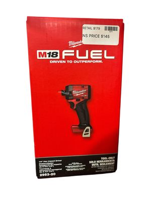 Milwaukee M18 FUEL 18V Lithium-Ion Brushless Cordless 1/4 in. Hex Impact Driver (Tool-Only) 2953-20   .