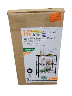 HDX 3-Tier Steel Wire Shelving Unit in Black (24 in. W x 30 in. H x 14 in. D) 31424BPS .
