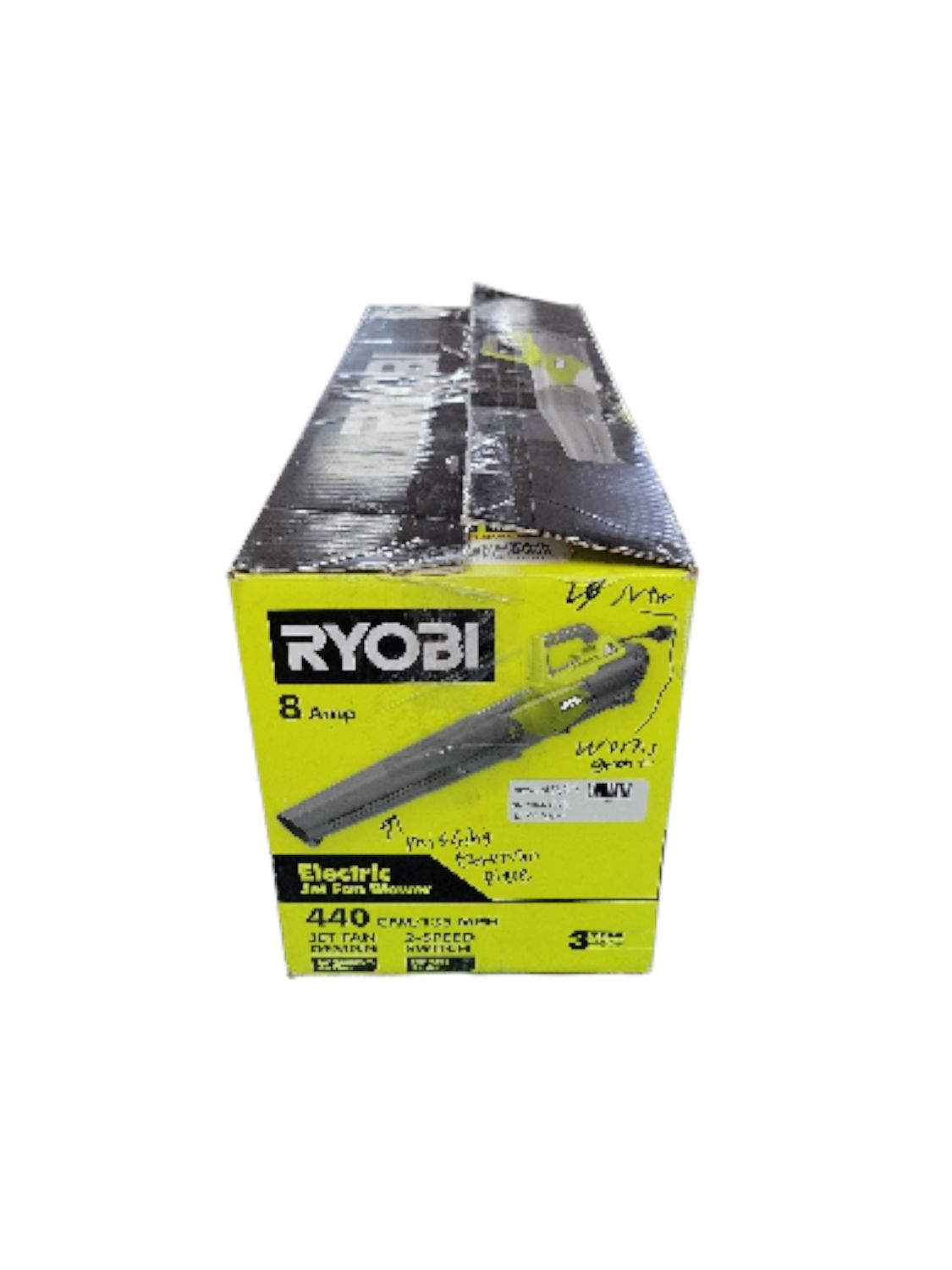 RYOBI 135 MPH 440 CFM 8 Amp Corded Electric Jet Fan Leaf Blower RY421021