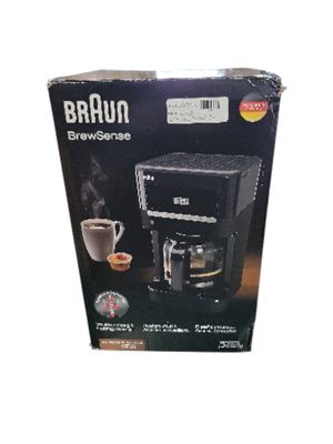 Braun BrewSense 12-Cup Programmable Drip Coffee Maker in Black with Temperature Control KF7000BK