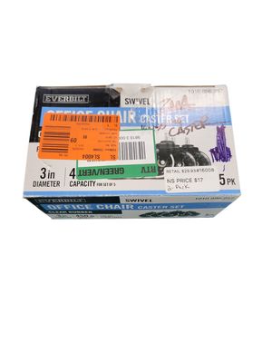 Everbilt Black 3 in. Rollerblade Office Chair Caster Wheels (5-Pack) 40-001862 .