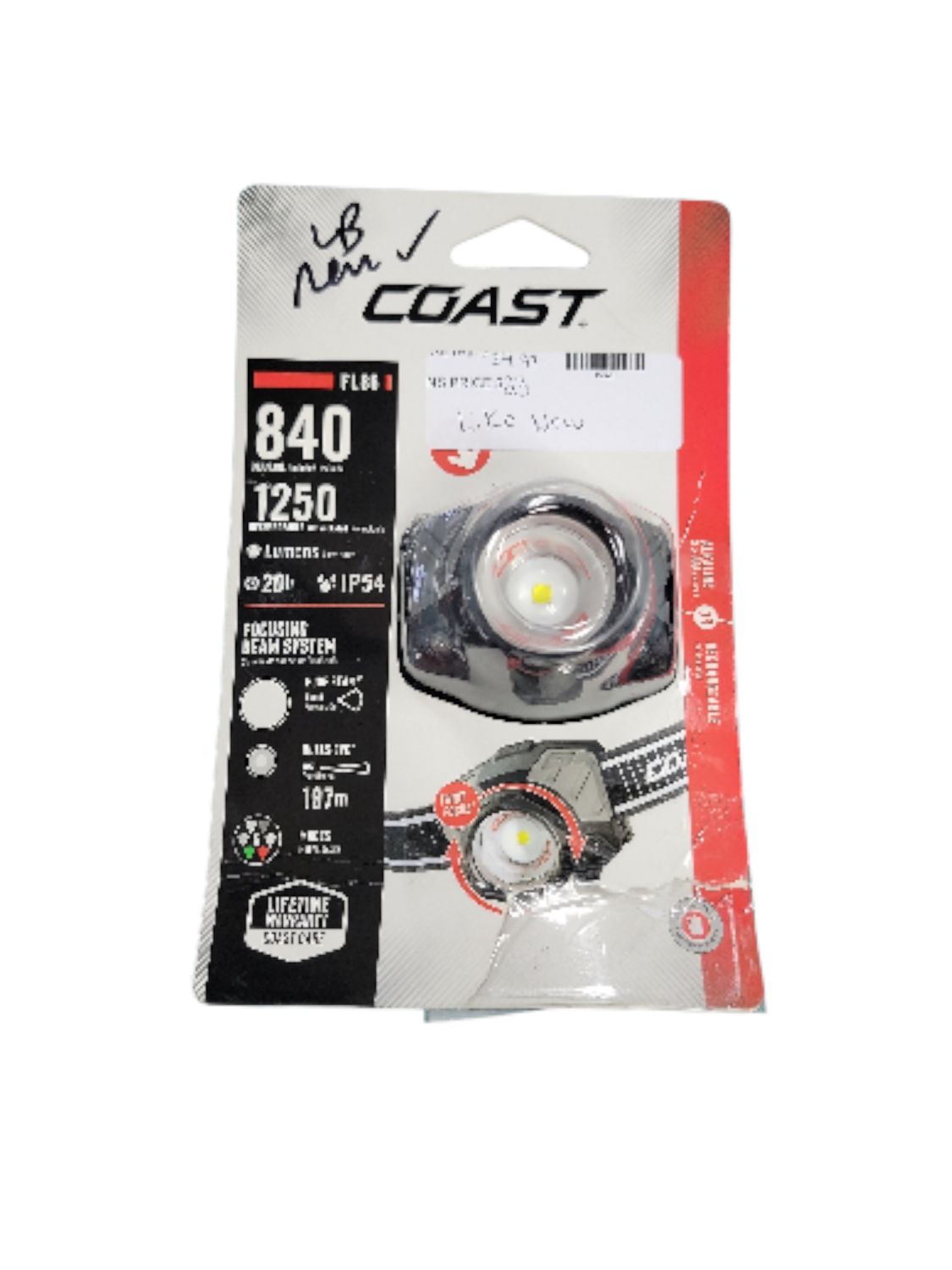 Coast FL86 840 Lumens Alkaline Dual Power LED Battery Powered Headlamp 30827