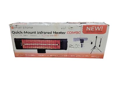 HEAT STORM Tradesman 1500-Watt Electric Outdoor Infrared Quartz Portable Space Heater with Tripod, Wall and Ceiling Mount HS-1500-OTR-TRI Used