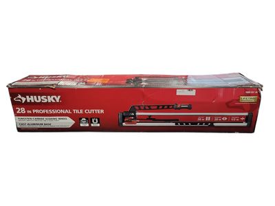 Husky 28 in. Tile Cutter with Tungsten Carbide Blade and Adjustable Gauge JHD700