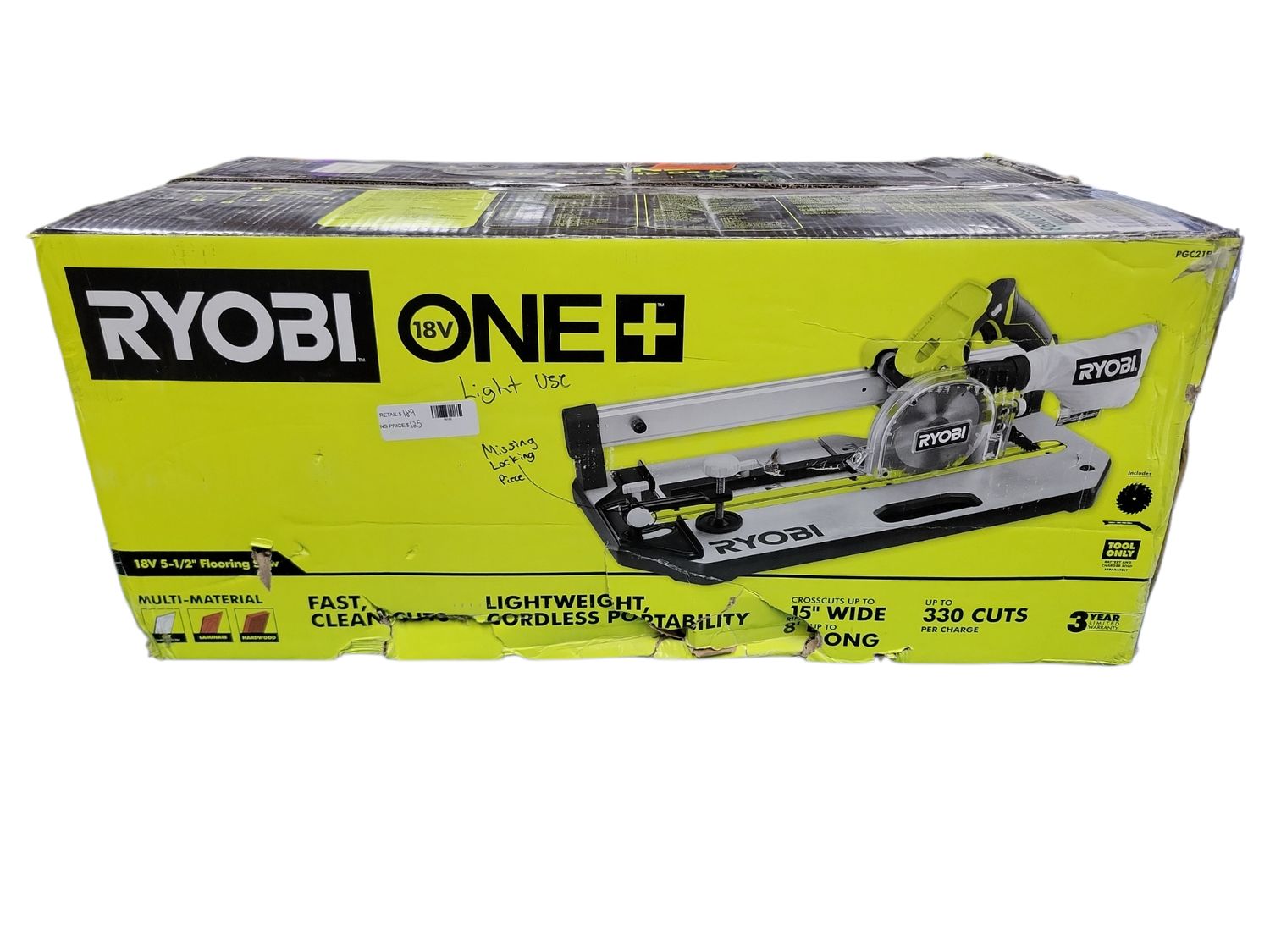 RYOBI ONE+ 18V 5.5in. Cordless Flooring Saw with Blade (Tool Only) PGC21B  .