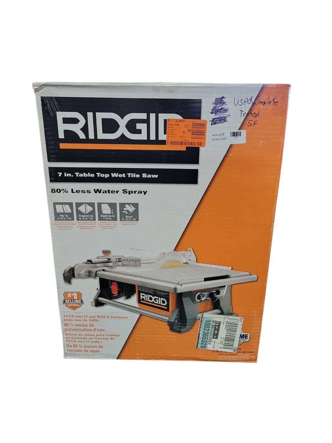 RIDGID 6.5-Amp 7 in. Blade Corded Table Top Wet Tile Saw R4021  .