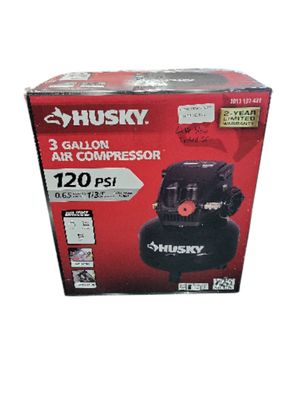 Husky 3 Gal. 120 PSI Portable Electric Oil-Free Light Duty Pancake Air Compressor with Fold Down Handle and 1-Quick Coupler 0210342A .