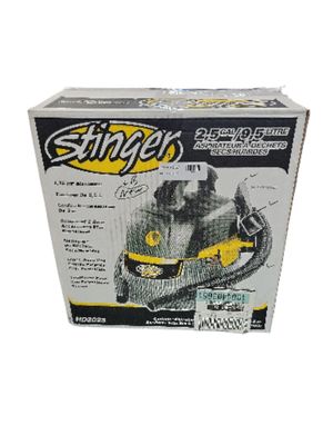 Stinger 2.5 Gal. 1.75 Peak HP Small Shop Vacuum Wet Dry Vac with Filter Bag, Hose, Utility and Car Nozzle Attachments HD2025 ..