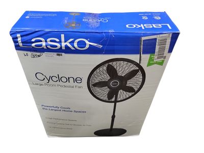 Lasko Cyclone 18 in. 3 Speed Oscillating Pedestal Fan for Home in Black with Adjustable Height, Tilt Back Head, Easy Assembly 1823 .