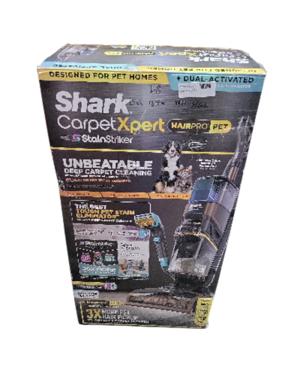 Shark Carpetxpert Hairpro Pet with StainStriker, Corded Deep Rug and Upholstery Upright Carpet Cleaner in Metallics EX301 .