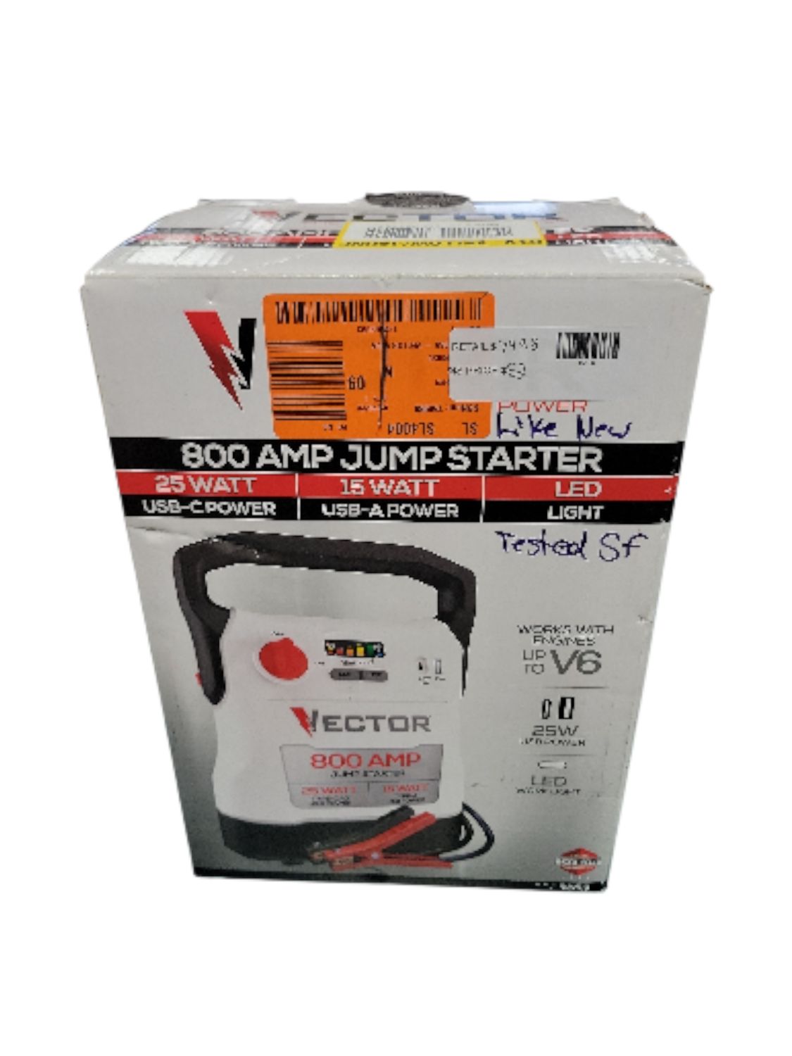 VECTOR 800 Amp Jump Starter with USB Power VECJ8