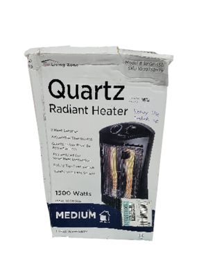 living zone 1500-Watt Black Electric Tower Quartz Infrared Space Heater with Thermostat BFGF-15D ..