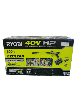 RYOBI 40V HP Brushless EZClean 600 PSI 0.7 GPM Cordless Battery Cold Water Power Cleaner with 2.0 Ah Battery and Charger RY124052K  .