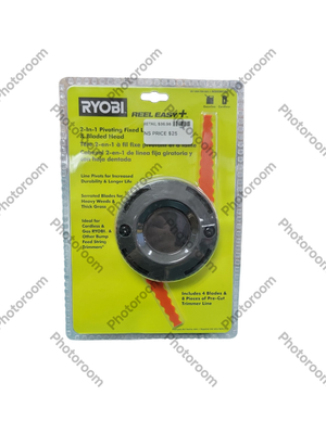 RYOBI REEL EASY+ 2-in-1 Pivoting Fixed Line and Bladed Head for Bump Feed Trimmers AC053N1FH