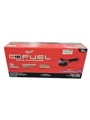 Milwaukee M18 FUEL ONE-KEY 18V Lithium-Ion Brushless Cordless 4-1/2 in./6 in. Variable Speed Braking Grinder w/Paddle Switch 3672-20