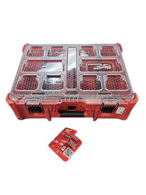 Milwaukee PACKOUT 20 in. Deep Small Parts Organizer with 6 Compartments and Quick Adjust Dividers 48-22-8432 .