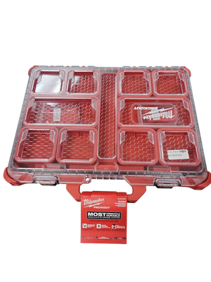 Milwaukee PACKOUT 11-Compartment Low-Profile Impact Resistant Portable Small Parts Organizer 48-22-8431 .